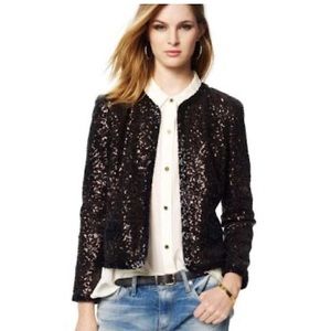 EUC Juicy Couture Black Sequin Jacket Size Medium